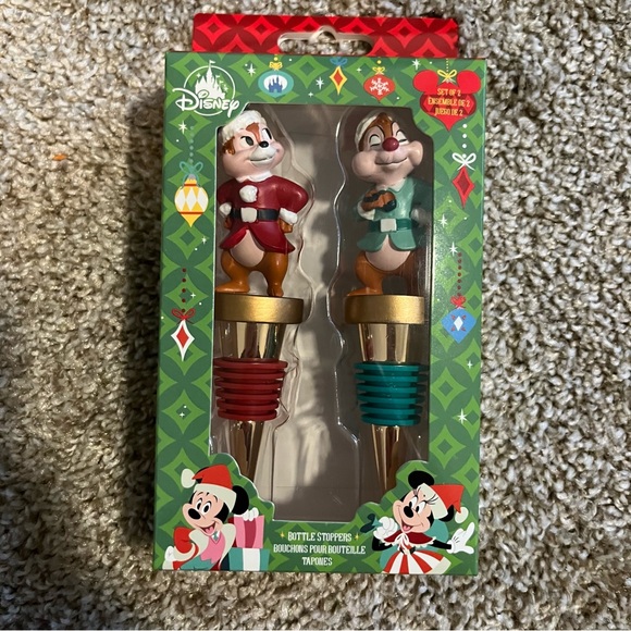 Disney Dining Chip And Dale Christmas Wine Stoppers Poshmark